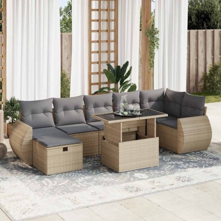 Set de sofás de jardín y cojines 8 piezas ratán sintético beige by , Garden sets - Ref: Foro24-3327909, Price: 557,53 €, Disc...