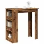 Mesa bar con estante almacenaje envejecida 102x50x103,5 cm by , Kitchen and dining tables - Ref: Foro24-856762, Price: 99,67 ...