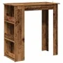 Mesa bar con estante almacenaje envejecida 102x50x103,5 cm by , Kitchen and dining tables - Ref: Foro24-856762, Price: 99,67 ...