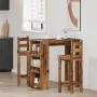 Mesa bar con estante almacenaje envejecida 102x50x103,5 cm by , Kitchen and dining tables - Ref: Foro24-856762, Price: 99,67 ...