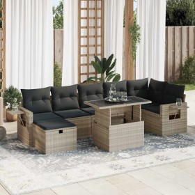 Set de sofás de jardín 8 pzas y cojines ratán sintético gris by , Garden sets - Ref: Foro24-3327872, Price: 591,28 €, Discoun...