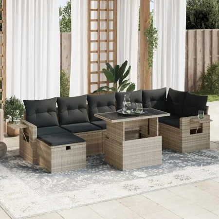Set de sofás de jardín 8 pzas y cojines ratán sintético gris by , Garden sets - Ref: Foro24-3327872, Price: 612,53 €, Discoun...