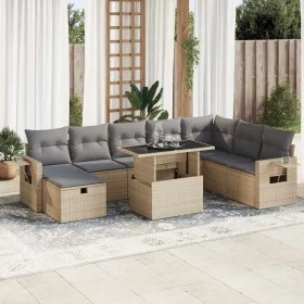 Set de sofás de jardín con cojines 9 pzas ratán sintético beige by , Garden sets - Ref: Foro24-3327879, Price: 625,91 €, Disc...