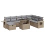 Set de sofás de jardín con cojines 9 pzas ratán sintético beige by , Garden sets - Ref: Foro24-3327879, Price: 649,81 €, Disc...