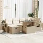 Set sofás de jardín 7 piezas y cojines ratán sintético beige von , Gartensets - Ref: Foro24-3327858, Preis: 584,48 €, Rabatt: %