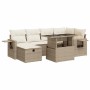 Set sofás de jardín 7 piezas y cojines ratán sintético beige by , Garden sets - Ref: Foro24-3327858, Price: 576,37 €, Discoun...