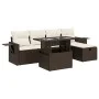 Set sofás de jardín 6 piezas y cojines ratán sintético marrón by , Garden sets - Ref: Foro24-3327853, Price: 493,04 €, Discou...