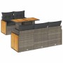 Set sofás jardín y cojines 6 pzas ratán sintético acacia gris by , Garden sets - Ref: Foro24-3327665, Price: 454,02 €, Discou...