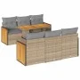 Set sofás jardín y cojines 7 pzas ratán sintético acacia beige de , Conjuntos de jardín - Ref: Foro24-3327671, Precio: 539,48...
