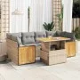 Set sofás jardín y cojines 7 pzas ratán sintético acacia beige by , Garden sets - Ref: Foro24-3327678, Price: 518,61 €, Disco...
