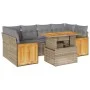 Set sofás jardín y cojines 7 pzas ratán sintético acacia beige by , Garden sets - Ref: Foro24-3327678, Price: 518,61 €, Disco...