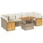 Set sofás jardín y cojines 8 pzas ratán sintético acacia beige von , Gartensets - Ref: Foro24-3327684, Preis: 595,54 €, Rabat...