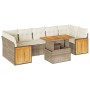 Set sofás jardín y cojines 8 pzas ratán sintético acacia beige by , Garden sets - Ref: Foro24-3327684, Price: 575,36 €, Disco...