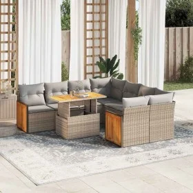Set sofás jardín y cojines 9 pzas ratán sintético acacia beige von , Gartensets - Ref: Foro24-3327692, Preis: 643,37 €, Rabat...