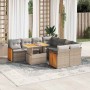 Set sofás jardín y cojines 9 pzas ratán sintético acacia beige by , Garden sets - Ref: Foro24-3327692, Price: 631,98 €, Disco...