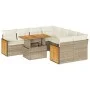 Set sofás jardín y cojines 9 pzas ratán sintético acacia beige by , Garden sets - Ref: Foro24-3327692, Price: 643,37 €, Disco...
