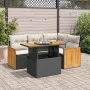 Set sofás jardín y cojines 5 pzas ratán sintético acacia negro by , Garden sets - Ref: Foro24-3327703, Price: 373,33 €, Disco...