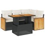 Set sofás jardín y cojines 5 pzas ratán sintético acacia negro von , Gartensets - Ref: Foro24-3327703, Preis: 372,95 €, Rabat...