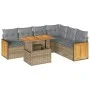 Set sofás jardín y cojines 7 pzas ratán sintético acacia beige by , Garden sets - Ref: Foro24-3327720, Price: 504,19 €, Disco...