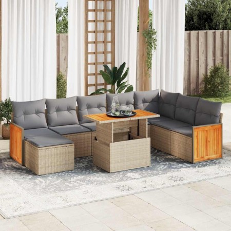 Set sofás jardín y cojines 7 pzas ratán sintético acacia beige von , Gartensets - Ref: Foro24-3327748, Preis: 595,47 €, Rabat...