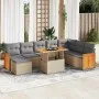 Set sofás jardín y cojines 7 pzas ratán sintético acacia beige by , Garden sets - Ref: Foro24-3327748, Price: 595,77 €, Disco...