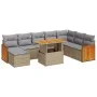 Set sofás jardín y cojines 7 pzas ratán sintético acacia beige by , Garden sets - Ref: Foro24-3327748, Price: 595,77 €, Disco...