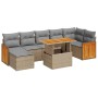 Set sofás jardín y cojines 7 pzas ratán sintético acacia beige by , Garden sets - Ref: Foro24-3327741, Price: 544,17 €, Disco...