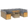 Set sofás jardín y cojines 10 pzas ratán sintético acacia beige von , Gartensets - Ref: Foro24-3327755, Preis: 682,11 €, Raba...