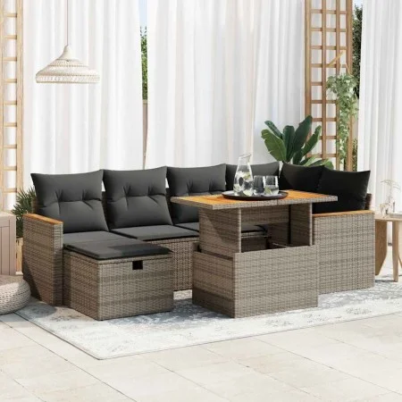 Set de sofás de jardín y cojines 8 piezas ratán sintético gris by , Garden sets - Ref: Foro24-3328117, Price: 461,52 €, Disco...