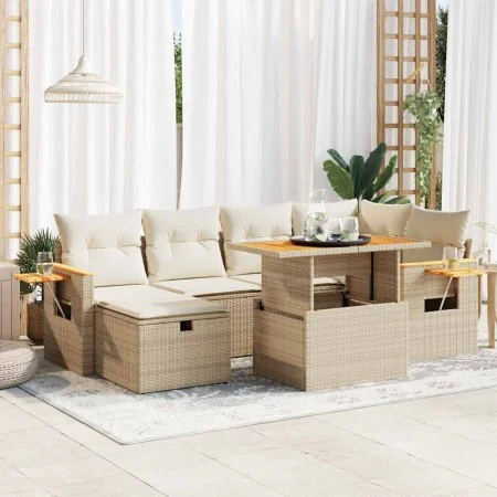 Set de sofás de jardín y cojines 8 piezas ratán sintético beige von , Gartensets - Ref: Foro24-3328136, Preis: 562,27 €, Raba...
