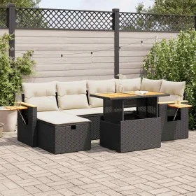 Set de sofás de jardín y cojines 8 piezas ratán sintético negro by , Garden sets - Ref: Foro24-3328134, Price: 466,67 €, Disc...