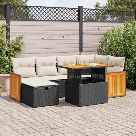 Set de sofás de jardín y cojines 8 piezas ratán sintético negro by , Garden sets - Ref: Foro24-3328155, Price: 469,10 €, Disc...