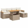 Juego de sofás jardín con cojines 6 pzas ratán sintético beige by , Garden sets - Ref: Foro24-3328108, Price: 448,34 €, Disco...