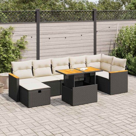 Set de muebles de jardín 5 pzas y cojines ratán sintético negro by , Garden sets - Ref: Foro24-3328120, Price: 507,52 €, Disc...