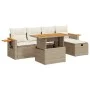 Juego de sofás jardín con cojines 6 pzas ratán sintético beige by , Garden sets - Ref: Foro24-3328129, Price: 470,11 €, Disco...