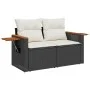 Set de muebles de jardín 5 pzas y cojines ratán sintético negro by , Garden sets - Ref: Foro24-3328141, Price: 515,46 €, Disc...