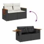 Set de muebles de jardín 5 pzas y cojines ratán sintético negro by , Garden sets - Ref: Foro24-3328141, Price: 515,46 €, Disc...