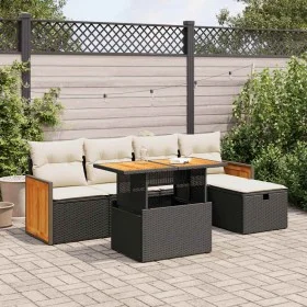 Set de sofás de jardín 6 piezas y cojines ratán sintético negro by , Garden sets - Ref: Foro24-3328148, Price: 395,52 €, Disc...