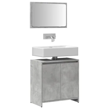 Set muebles de baño 2 piezas madera contrachapada gris hormigón de , Muebles de baño - Ref: Foro24-856066, Precio: 62,35 €, D...