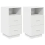 Mesillas de noche 2 uds con 2 cajones blanco 36x36x68 cm by , Nightstands - Ref: Foro24-858579, Price: 100,14 €, Discount: %