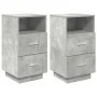 Mesillas de noche 2 uds con 2 cajones gris cemento 36x36x68 cm von , Nachttische - Ref: Foro24-858585, Preis: 95,61 €, Rabatt: %