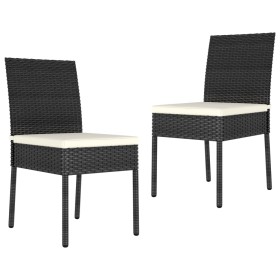 Sillas de comedor de jardín 2 unidades ratán sintético negro by vidaXL, Garden chairs - Ref: Foro24-315106, Price: 99,17 €, D...