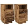 Mesillas de noche 2 uds con 2 cajones madera vieja 36x36x68 cm by , Nightstands - Ref: Foro24-858593, Price: 102,46 €, Discou...