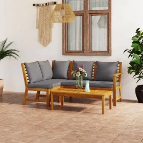 Garden furniture 4 pcs cream cushions solid acacia wood by vidaXL, Garden sets - Ref: Foro24-3057779, Price: 463,81 €, Discou...