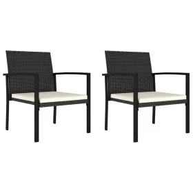 Garden dining chairs 2 units black synthetic rattan by vidaXL, Garden chairs - Ref: Foro24-315110, Price: 69,41 €, Discount: %