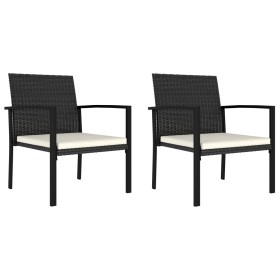 Garten-Esszimmerstühle, 2 Einheiten, schwarzes synthetisches Rattan von vidaXL, Gartenstühle - Ref: Foro24-315110, Preis: 69,...
