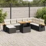 Set sofás jardín y cojines 7 pzas ratán sintético acacia negro by , Garden sets - Ref: Foro24-3327633, Price: 564,24 €, Disco...