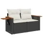 Set sofás jardín y cojines 7 pzas ratán sintético acacia negro by , Garden sets - Ref: Foro24-3327633, Price: 564,24 €, Disco...