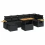 Set sofás jardín y cojines 8 pzas ratán sintético acacia negro by , Garden sets - Ref: Foro24-3327625, Price: 572,35 €, Disco...