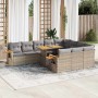 Set sofás jardín y cojines 10 pzas ratán sintético acacia beige by , Garden sets - Ref: Foro24-3327650, Price: 818,29 €, Disc...